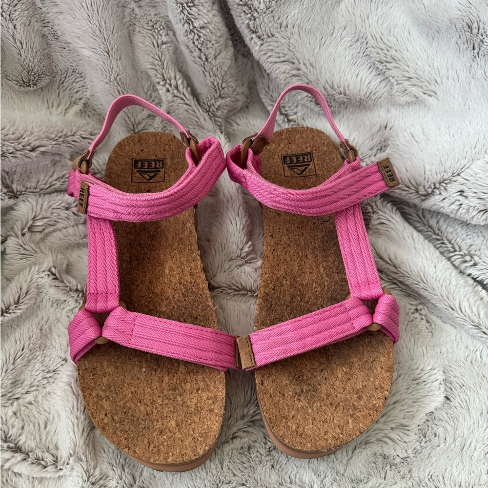 Reef Barbie Pink Sandals with Cork Footbed